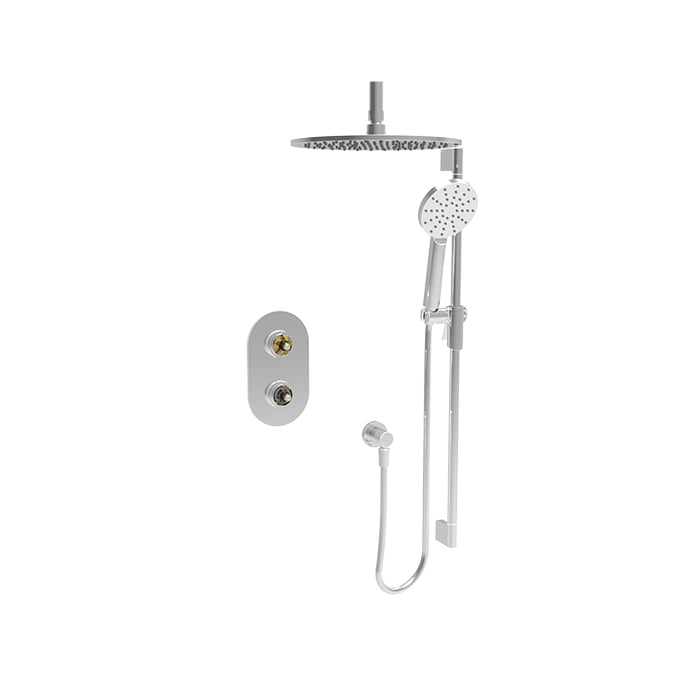 Baril Air B80 Trim Only For Thermostatic Pressure Balanced Shower Kit With Ceiling-Mount Head & 2-Way Diverter, Without Handle TRR-4203-80 - Polished Chrome
