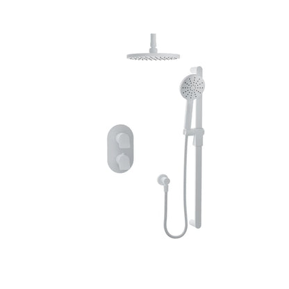 Baril Profile B46 Thermostatic Pressure-Balanced Shower Kit Trim, Ceiling-Mounted - White