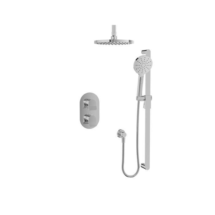 Baril Profile B46 Thermostatic Pressure-Balanced Shower Kit Trim, Ceiling-Mounted - Polished Chrome