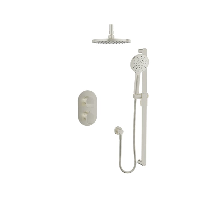 Baril Profile B46 Thermostatic Pressure-Balanced Shower Kit Trim, Ceiling-Mounted - Brushed Nickel