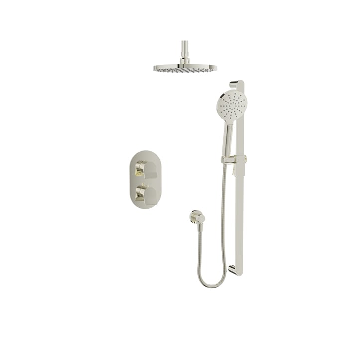 Baril Profile B46 Thermostatic Pressure-Balanced Shower Kit Trim, Ceiling-Mounted - Polished Nickel