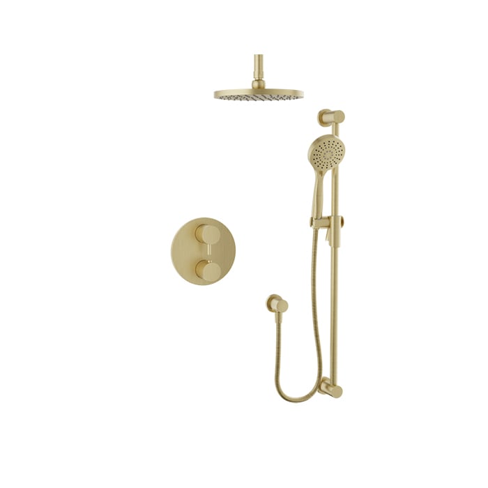 Baril Zip B66 Thermostatic Pressure-Balanced Shower Kit Trim - Satin Brass
