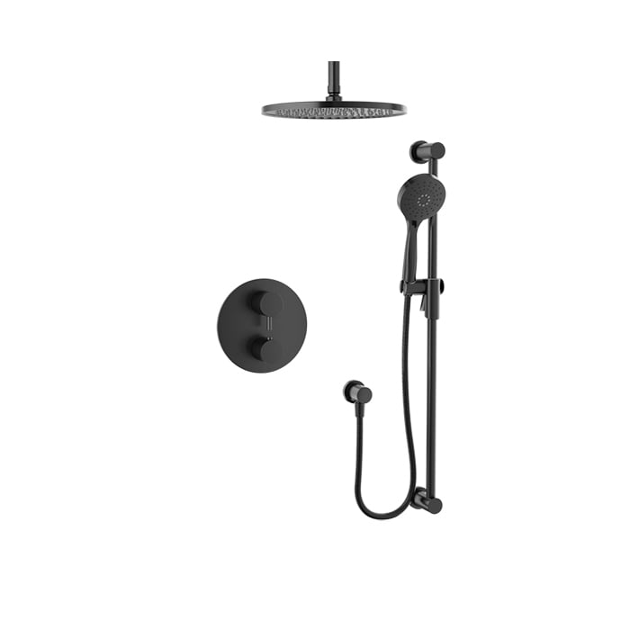 Baril Zip B66 Thermostatic Pressure-Balanced Shower Kit Trim - Black Titanium
