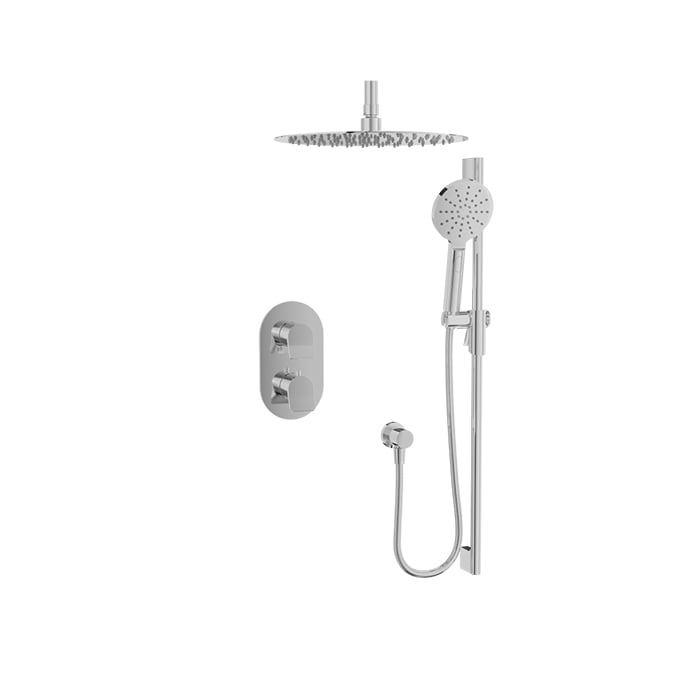 Baril Profile B46 Thermostatic Pressure-Balanced Shower Kit Trim, Ceiling-Mounted - Polished Chrome
