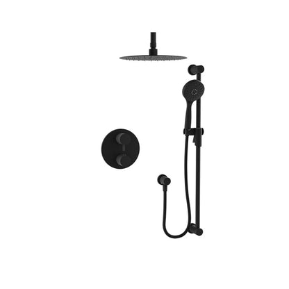 Baril Zip B66 Thermostatic Pressure-Balanced Shower Kit Trim - Matte Black