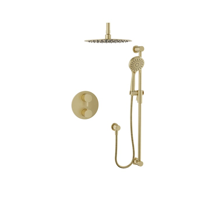 Baril Zip B66 Thermostatic Pressure-Balanced Shower Kit Trim - Satin Brass