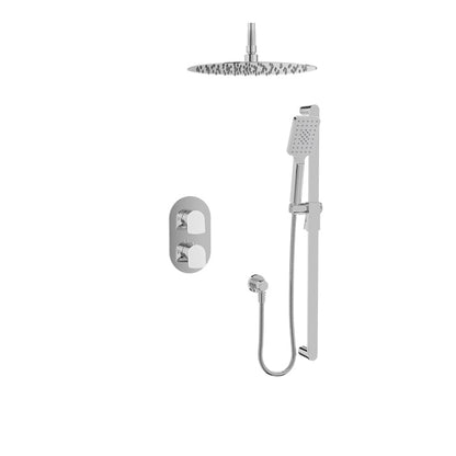 Baril Accent B56 Thermostatic Pressure-Balanced Shower Kit Trim, Ceiling-Mounted - Chrome/White