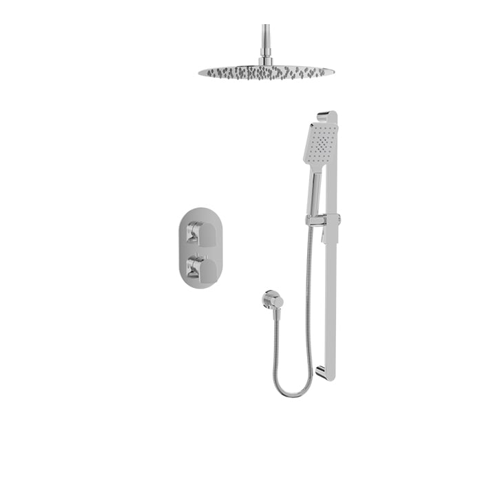 Baril Accent B56 Thermostatic Pressure-Balanced Shower Kit Trim, Ceiling-Mounted - Polished Chrome