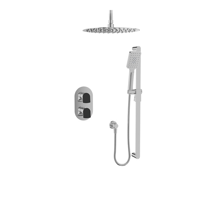 Baril Accent B56 Thermostatic Pressure-Balanced Shower Kit Trim, Ceiling-Mounted - Smokey Chrome