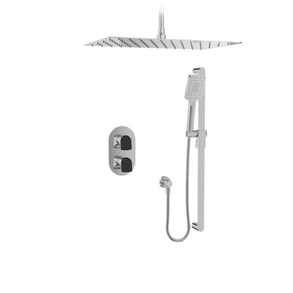 Baril Accent B56 Thermostatic Pressure-Balanced Shower Kit Trim, Ceiling-Mounted - Smokey Chrome