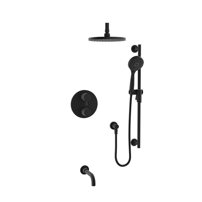 Baril Zip B66 Thermostatic Pressure-Balanced Tub & Shower Kit Trim - Matte Black