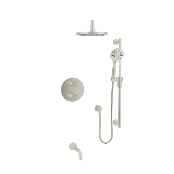 Baril Zip B66 Thermostatic Pressure-Balanced Tub & Shower Kit Trim - Brushed Nickel