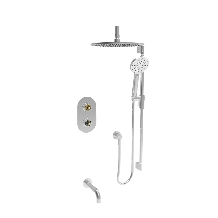 Baril Trim Only For Thermostatic Pressure Balanced Tub & Shower Kit With Ceiling-Mount Head & 3-Way Diverter TRR-4303-80 - Polished Chrome