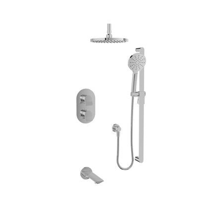 Baril Profile B46 Thermostatic Pressure-Balanced Tub & Shower Kit Trim, Ceiling-Mounted - Polished Chrome