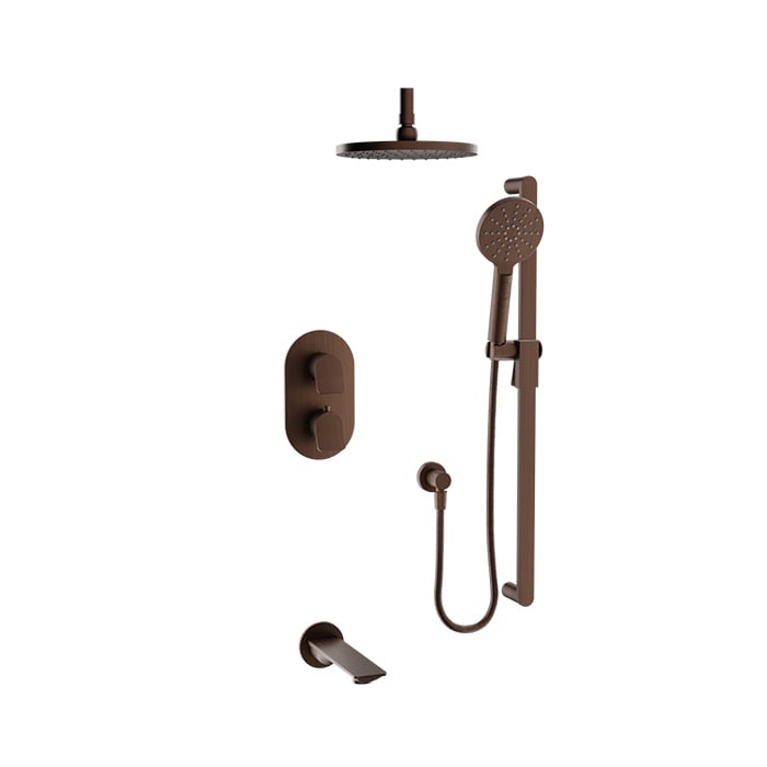 Baril Profile B46 Thermostatic Pressure-Balanced Tub & Shower Kit Trim, Ceiling-Mounted - Venetian Bronze