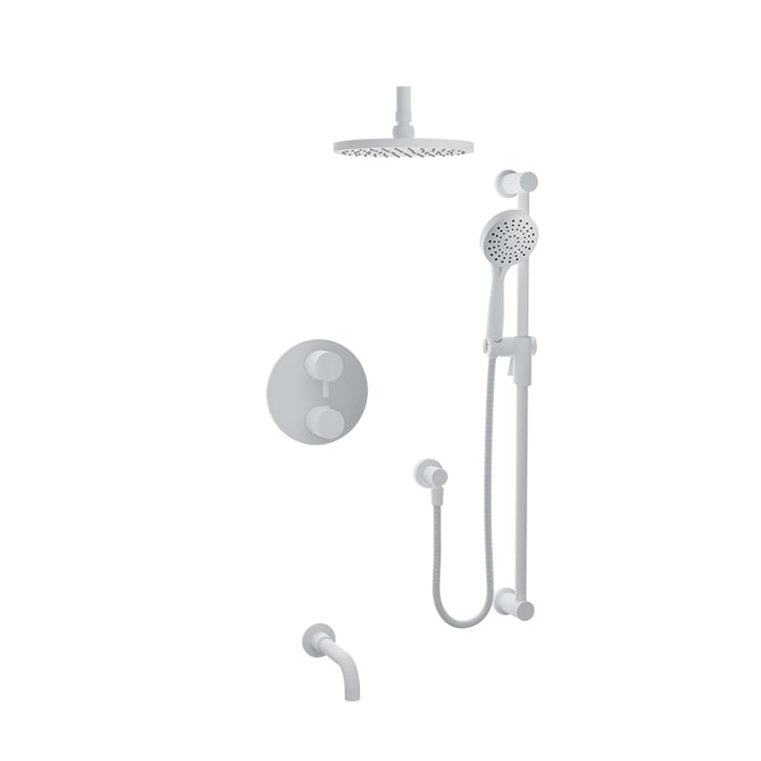 Baril Zip B66 Thermostatic Pressure-Balanced Tub & Shower Kit Trim - White