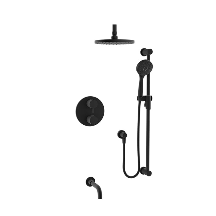 Baril Zip B66 Thermostatic Pressure-Balanced Tub & Shower Kit Trim - Matte Black