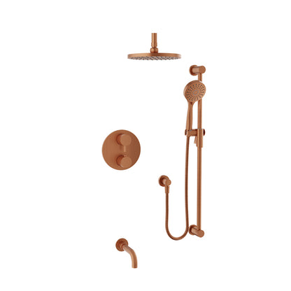 Baril Zip B66 Thermostatic Pressure-Balanced Tub & Shower Kit Trim - Satin Copper