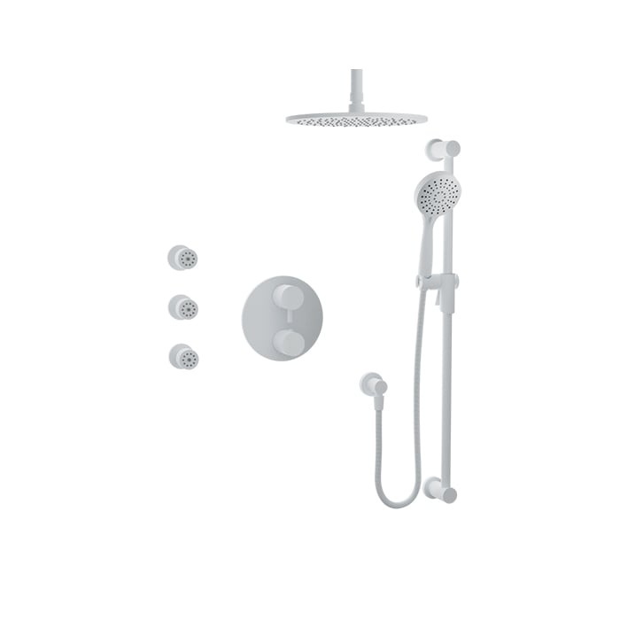 Baril Zip B66 Thermostatic Pressure-Balanced Shower Kit Trim - White