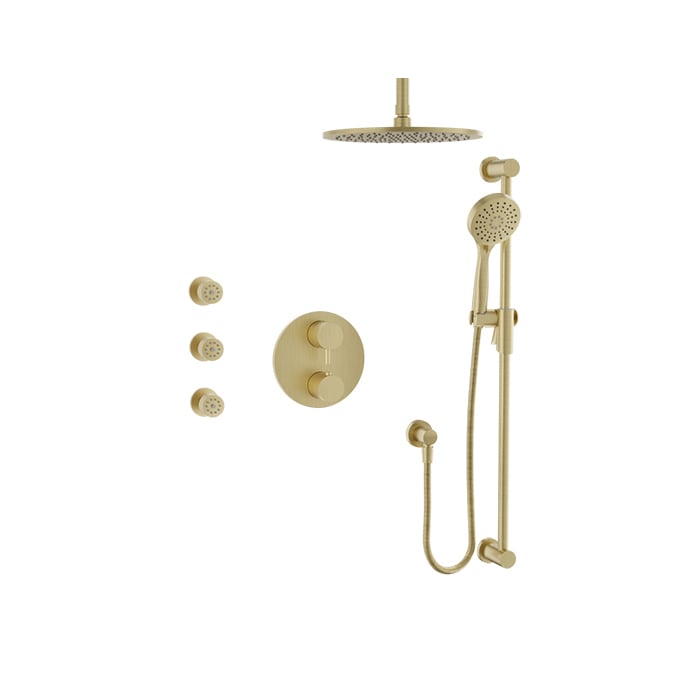 Baril Zip B66 Thermostatic Pressure-Balanced Shower Kit Trim - Satin Brass