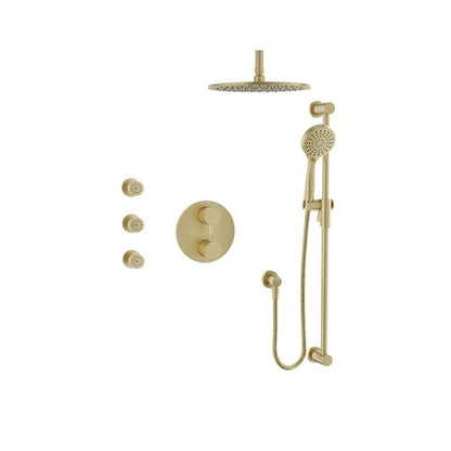 Baril Zip B66 Thermostatic Pressure-Balanced Shower Kit Trim - Satin Brass