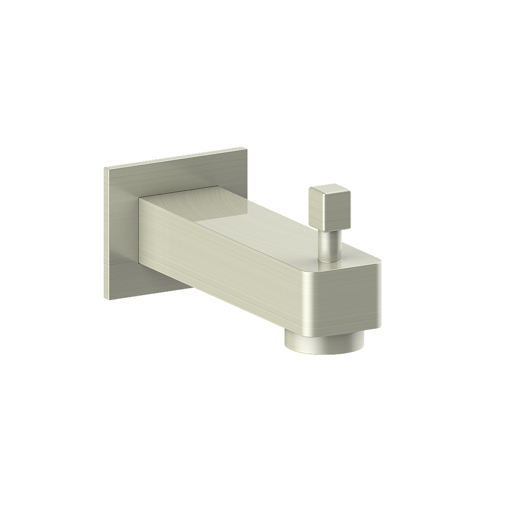 Vogt Square Slip-On Tub Spout with Diverter TS.41.07 in Brushed Nickel