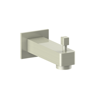 Vogt Square Slip-On Tub Spout with Diverter TS.41.07 in Brushed Nickel