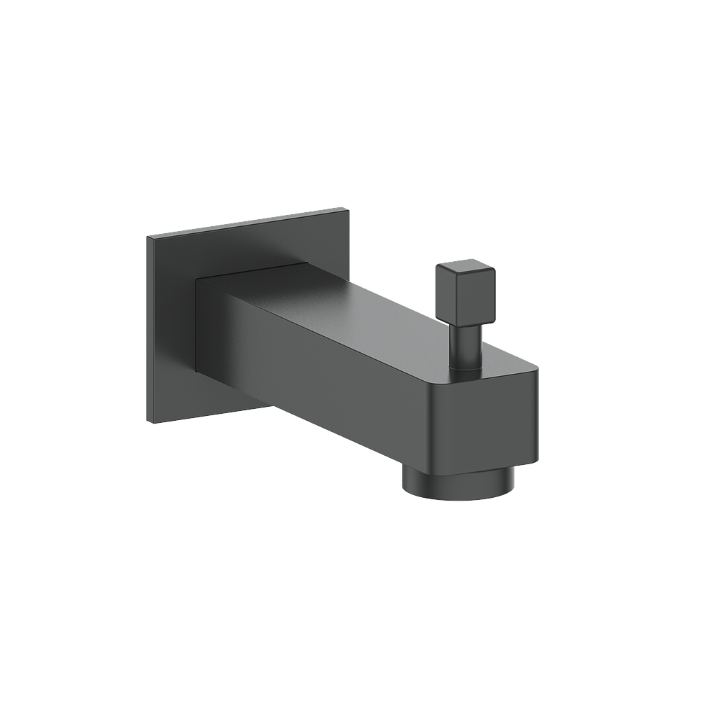 Vogt Square Slip-On Tub Spout with Diverter TS.41.07 in Matte Black