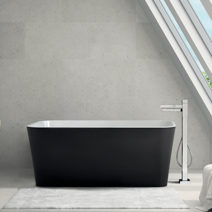 Kubik™ Thermostatic Single  Hole Floor Mount Tub Filler Trim - Eunoia Home