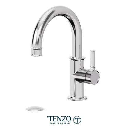 Tenzo Alyss Single Hole Lavatory Faucet, Drain with Overflow - ALY10-P