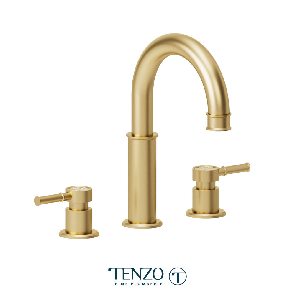 Tenzo Alyss 8 Inch Widespread Lavatory Faucet Without Drain - ALY13 - Brushed Gold