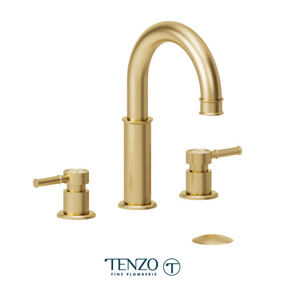 Tenzo Alyss 8 Inch Lavatory Faucet, Drain without Overflow - ALY13-W - Brushed Gold