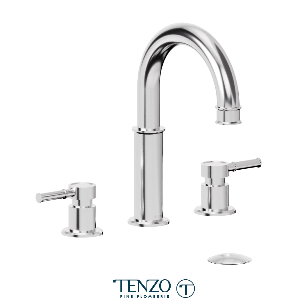Tenzo Alyss 8 Inch Lavatory Faucet, Drain without Overflow - ALY13-W - Polished Chrome