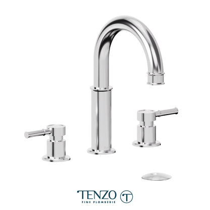 Tenzo Alyss 8 Inch Lavatory Faucet, Drain without Overflow - ALY13-W - Polished Chrome
