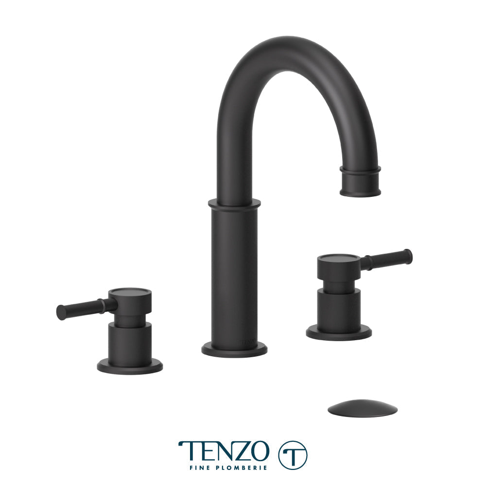 Tenzo Alyss 8 Inch Lavatory Faucet, Drain without Overflow - ALY13-W - Matte Black