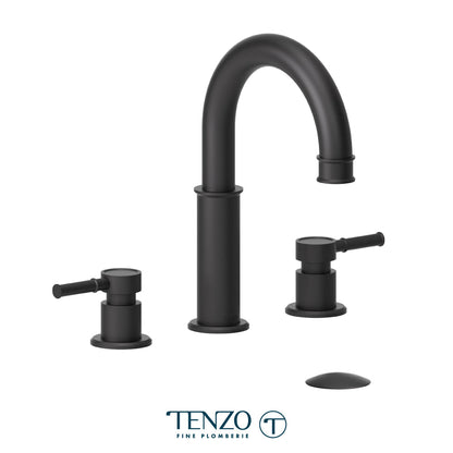 Tenzo Alyss 8 Inch Lavatory Faucet, Drain without Overflow - ALY13-W - Matte Black