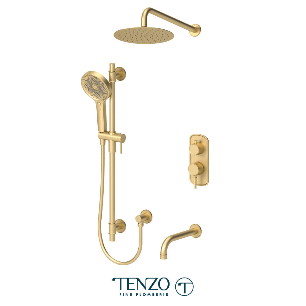Tenzo Alyss ALYPB33-501115 3-function shower kit in brushed gold