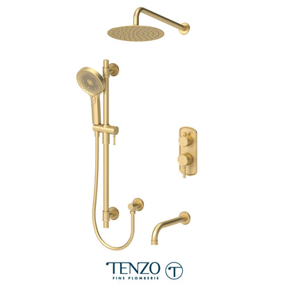 Tenzo Alyss ALYPB33-501115 3-function shower kit in brushed gold