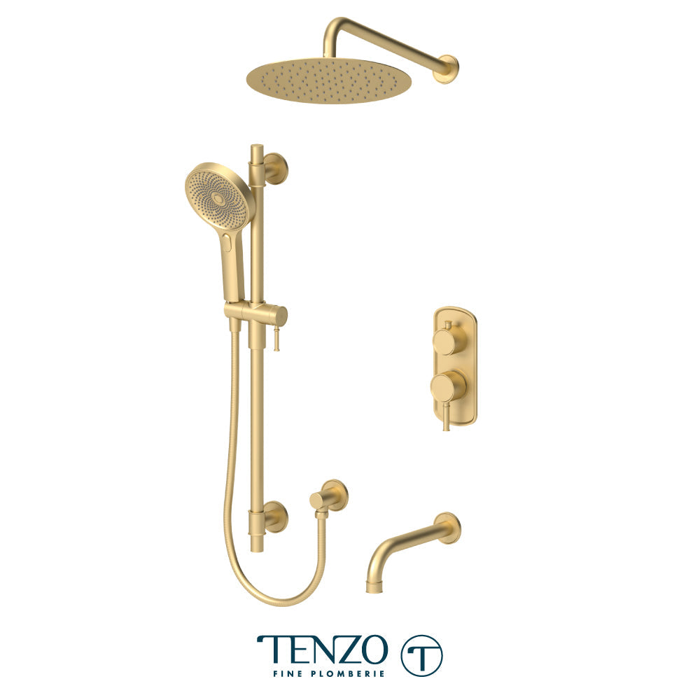 Tenzo Alyss ALYPB33-501125 3-function shower kit in brushed gold