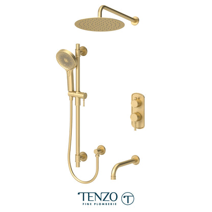 Tenzo Alyss ALYPB33-501125 3-function shower kit in brushed gold