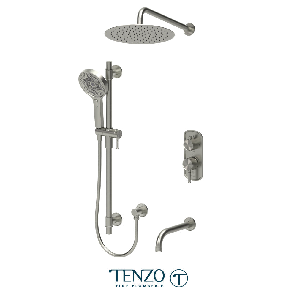 Tenzo Alyss ALYPB33-501125 3-function shower kit in brushed nickel