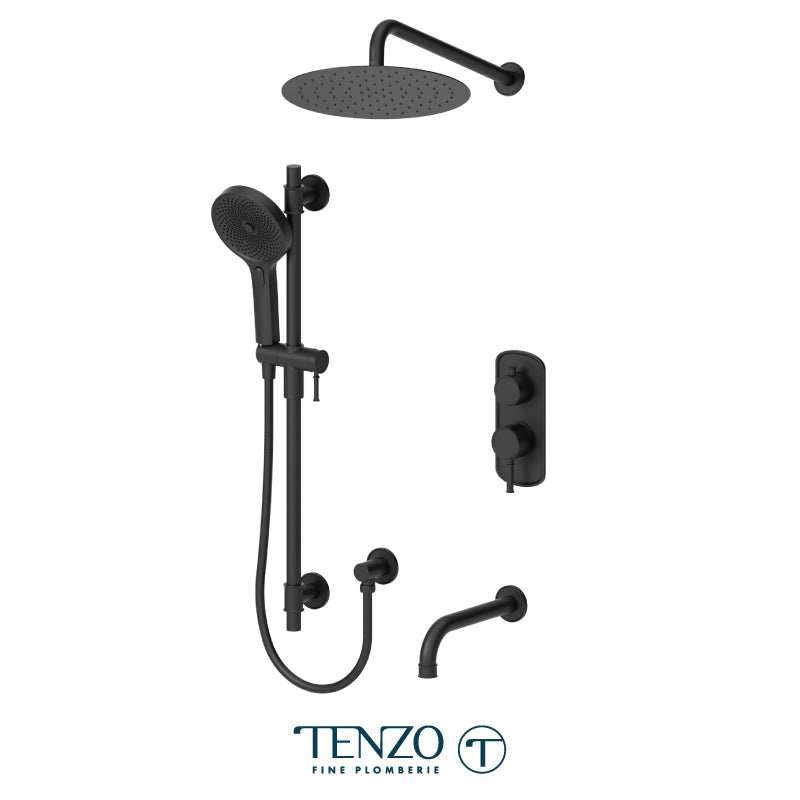 Tenzo Alyss ALYPB33-501125 3-function shower kit in matte black