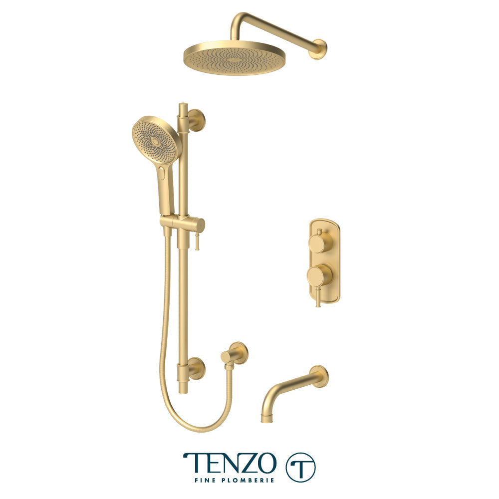 Tenzo Alyss ALYPB33-501145 3-function shower kit in brushed gold