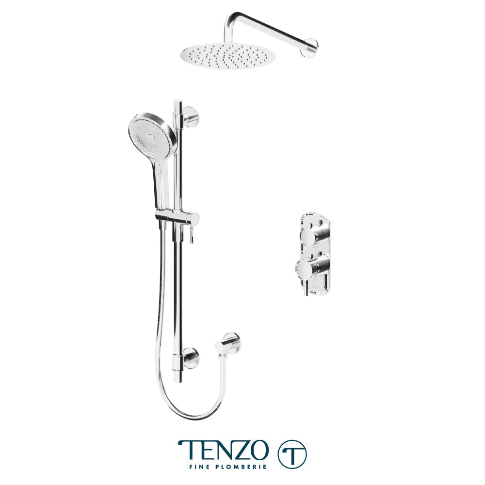 Tenzo Alyss ALYT32-20111 2-function thermostatic shower kit in polished chrome