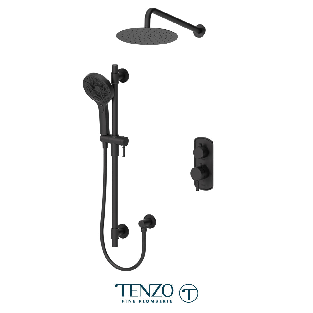 Tenzo Alyss ALYT32-20111 2-function thermostatic shower kit in matte black