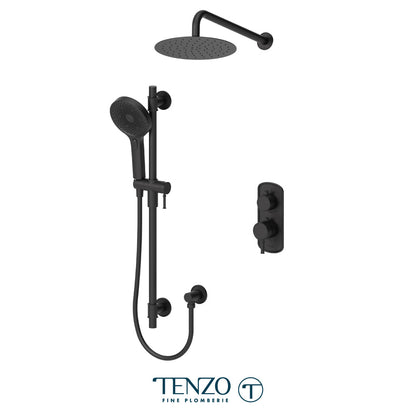 Tenzo Alyss ALYT32-20111 2-function thermostatic shower kit in matte black