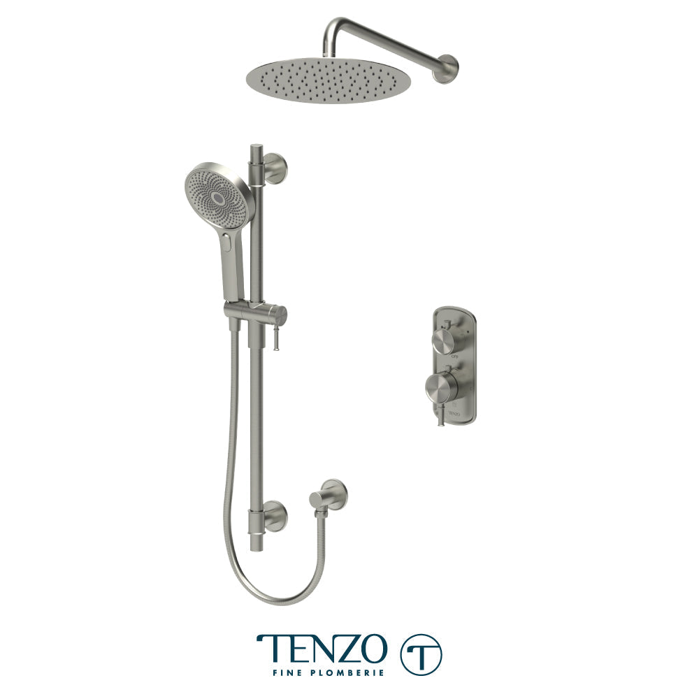 Tenzo Alyss ALYT32-20112 2-function thermostatic shower kit in brushed nickel