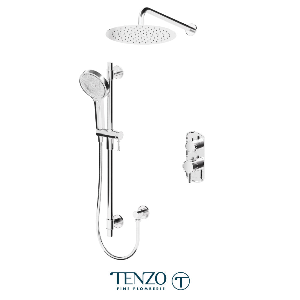 Tenzo Alyss ALYT32-20112 2-function thermostatic shower kit in polished chrome