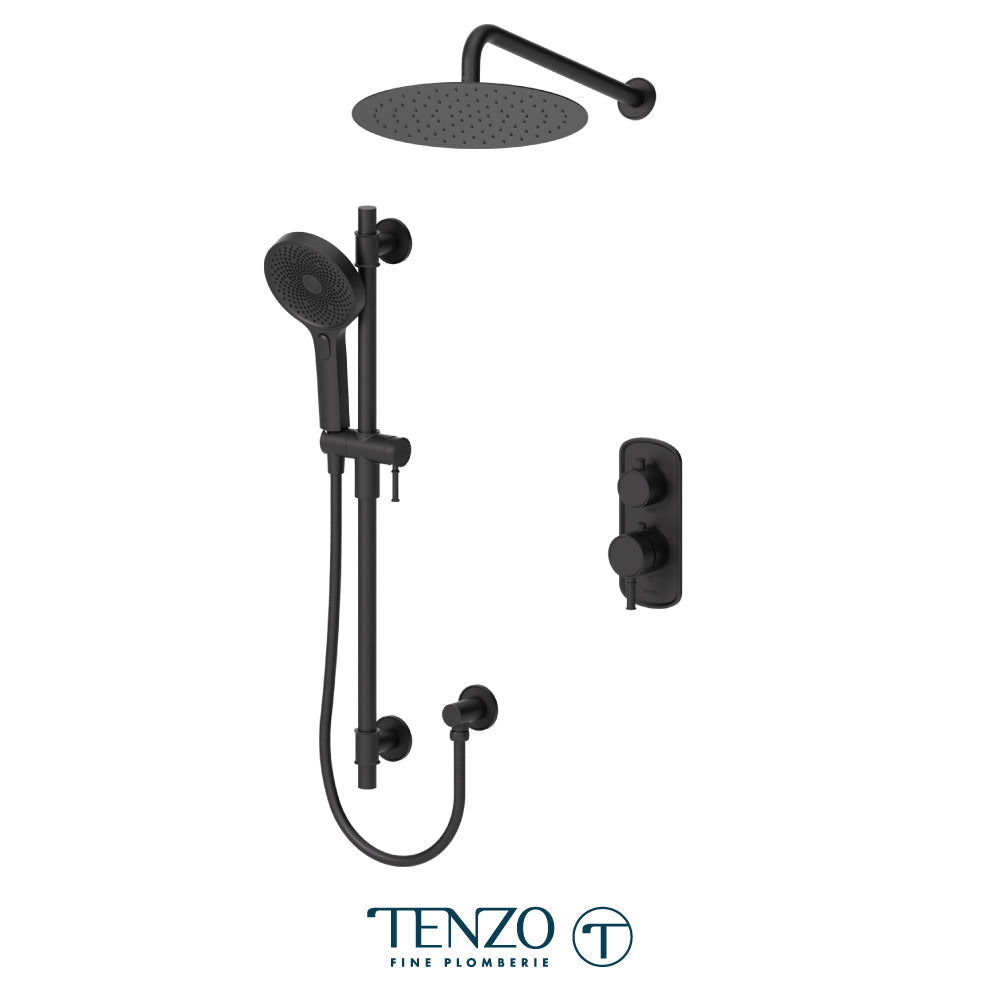 Tenzo Alyss ALYT32-20112 2-function thermostatic shower kit in matte black