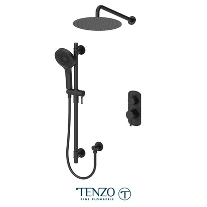 Tenzo Alyss ALYT32-20112 2-function thermostatic shower kit in matte black